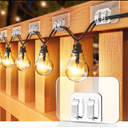 Galetcy Hooks for Outdoor String Lights - 50 Pack with Adhesive Strips - No Damage, No Tools, No Holes, Waterproof and UV-Resistant, Perfect for Christmas and Patio Decor, 6 Boxes
