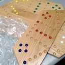 Wahoo Wooden Marble Game Board Set - Large 24" Wide - Solid Oak Wood - Double-Sided - with Large 22mm Marbles and Dice Included