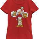 Garfield Girl's Naughty List T-Shirt (Red, Small)