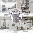 Commercial Sink Drain: 3-1/2" Sink Opening Waste Drain Valve - Brass Commercial Kitchen Sink Drain with Twist Handle - Prevents Sink Clogged Overflow for Commercial Restaurant Multi-Basin Sink