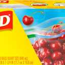 Glad Zipper Quart Freezer Bags, Resealable Bags, Multi-purpose Use, 50 Count (Pack of 1)