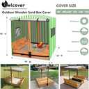 Wood Sandbox Cover,600D Heavy Duty Waterproof Anti-UV Sand Box Cover,for with Canopy and Foldable Bench Seats Sand Boxes.Green,Cover Only(48" W x 48" D x 48" H)