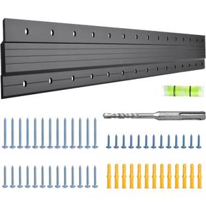 French Cleat 41 Inch, Heavy Duty Aluminum Z Clips Hanger for Hanging Picture Mirror Frame Whiteboard Headboard, Interlocking Wall Mounting Bracket with Hardware Support 250lbs (Black)
