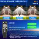 Deepn Solar Lights Outdoor, IP66 Waterproof Street Lights Outdoor, 6500K Dusk to Dawn Solar Security Flood Lights Motion Sensor with Remote Control for Yard, Entryway Garage, Porch 2 Pack