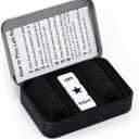 Left Right Center Dice Game Set with 3 Dices + 36 Black Chips (Black)
