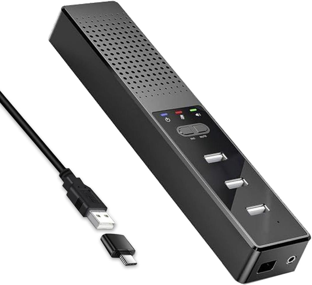 Conference Speaker and Microphone,pc Speakers,360° Voice Coverage, Advanced Noise Reduction, USB-C Plug & Play, Compatible with Zoom and MS Team
