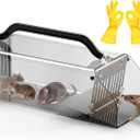 2026 Upgraded Humane Mouse Traps Indoor for Home, Large No-Kill Live Rat Traps for Outdoor Use, Catch and Release Rodent Trap for Mice, Rats, Chipmunks, Friendly to Pet & Kid, Black