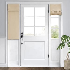 HOMEIDEAS Blackout Door Curtains, Privacy Front Door Curtains for Small Window and Sidelight Shades, Thermal Insulated Side Window Covering, Beige, 1 Panel, W12 X L40 Inch