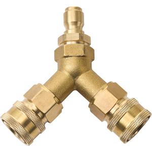 Tool Daily Pressure Washer Tee, Splitter Coupler, Quick Connect Two to One Power Washer, 3/8 Inch Fitting