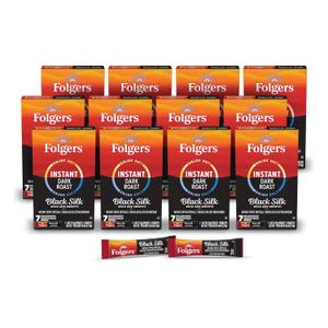 Folgers Black Silk Instant Coffee Crystals Single-Serve Packets, 84 Count (EXP 03/12/28)