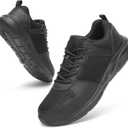 Steel Toe Shoes for Men Women, Slip Resistant Comfortable Lightweight Work Safety Shoes, Puncture Proof Indestructible Sneakers for Industry Construction Warehouse (8 Women/6.5 Men, Black)