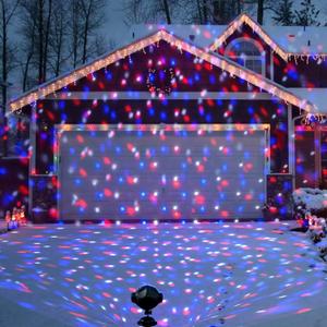 PEIDUO Christmas Projector Lights Outdoor, Multicolor Rotating Snowfall Projector, Moving Points Christmas Projection Lights Outdoor Yard Decorations for House Garden Holiday Decor