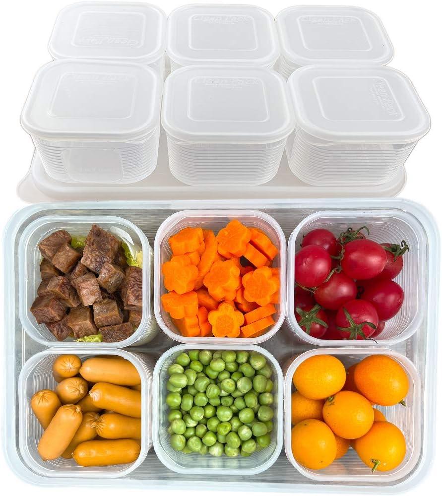 Food Storage Containers with Lids Airtight 6PCS Removable Individual BPAFree Plastic Food Containers for Pantry Organization and Storage, Stackable Meal Prep Containers Reusable