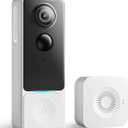 3MP Camera Doorbell Camera Wireless Video Doorbell 2K HD- No Subscription Required, Free Human Motion Detection, Package Detection, Battery Powered, Works with Alexa &Google Assistant,2.4GHz WiFi Only