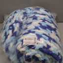 Mooreeke Chunky Knit Blanket 50"x60", Soft Chenille Throw Blanket Cozy 100% Handmade Crochet Gift Blankets with Jumbo Chenille Yarn for Couch Bed Sofa Room Decor - Blue and White