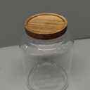 Large Glass Jars with Airtight Wooden Lid, Food Storage Glass Canister, Clear Cereal Storage Container for Flour, Sugar, Coffee Beans, Snack (67 FL OZ (2000ml))