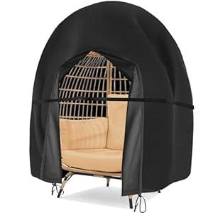 Patio Egg Chair Cover Double Wicker Egg Chair Covers for Outdoor Furniture Egg Swing Loveseat Cover Waterproof 420D Patio Chair Cover 91x80 inches (Beige)