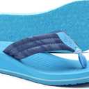 COFACE Womens Flip Flops with Arch Support Ladies Fashion Lightweight Wedge Flip Flops Comfortable Yoga Mat Sole Summer Platform Thong Sandals (Blue)