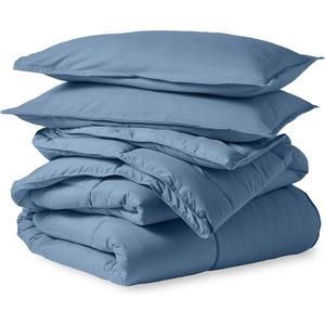 Bedding Duvet Cover Queen Size - 3 Piece with Zipper Closure - 1 Comforter Cover 90X90 Inches & 2 Pillow Shams 20X26 Inches (Denim Blue) Comforter Not Included