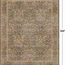 Vintage Floral Living Room Rug 8x10, Gold Brown Washable Area Rugs for Bedroom, Dining Room Under Kitchen Table, Oriental Low Pile Non-Slip Large Indoor Carpet with Taupe Yellow Earthy Tones
