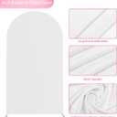 Wokceer 7.2 FT Wedding Arch Backdrop Stand and White Arch Cover, Metal Arch Stand with Arch Stand Cover for Birthday Party Wedding Ceremony Bridal Baby Shower Event Decor