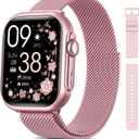 Smart Watch for Women Men Fitness: Smartwatch for iPhone Android with SpO2 Blood Oxygen/Heart Rate Monitor, Sleep Tracking, Bluetooth Calls , 120+ Sports Modes, IP68, 2 Bands 30-Day Battery Life (Rose)