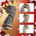 Women's Winter Knit Hat and Scarf Set with Touchscreen Gloves and Soft Warm Socks with Christmas Gift Box (Creamy White)