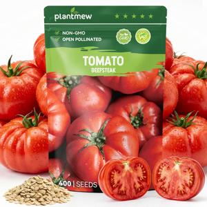 Beefsteak Tomato Seeds for Planting - 400 Heirloom Indeterminate Tomato Seeds, Vegetable Seed Packet with Instructions for Planting Home Garden Indoor & Outdoor