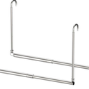 Hanging Closet Rod, 2 Pack Adjustable Height & Width Closet Rods for Hanging Clothes-Closet Extender Hanging Rod Space-Maximizing Design Suitable for Hanging and Drying Clothes, Silver