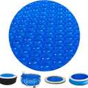 AURSK Solar Pool Cover,12mil 8 Foot Round Solar Pool Thermal Blanket for Above-Ground Pools,Hot Tub Bubble Cover,Blue 8FT