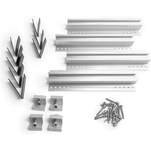 Solar Mounting Kit for Flat Roof and Ground,Shingle or Metal Roofs,Mounting Rails Clamps Set,Complete DIY Solar Racking Kit for Home Installation,Fits Standard 35mm Panel Frames,(4) Short 11.8 Rails
