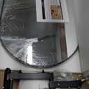 32" x 20" Black Oval Wall Mirror, Capsule Extendable Swivel Bathroom Vanity Makeup Mirror, 360 Rotation Folding Extendable Arm Vanity Mirror for Wall Shower Shaving