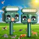 Cat Repellent Outdoor, Squirrel Deer Repellent Devices Solar Ultrasonic Animal Repeller with Motion Sensor Flash Light, Waterproof Skunk Coyote Rabbit Dog Deterrent for Yard Farm Garden(2Pack)