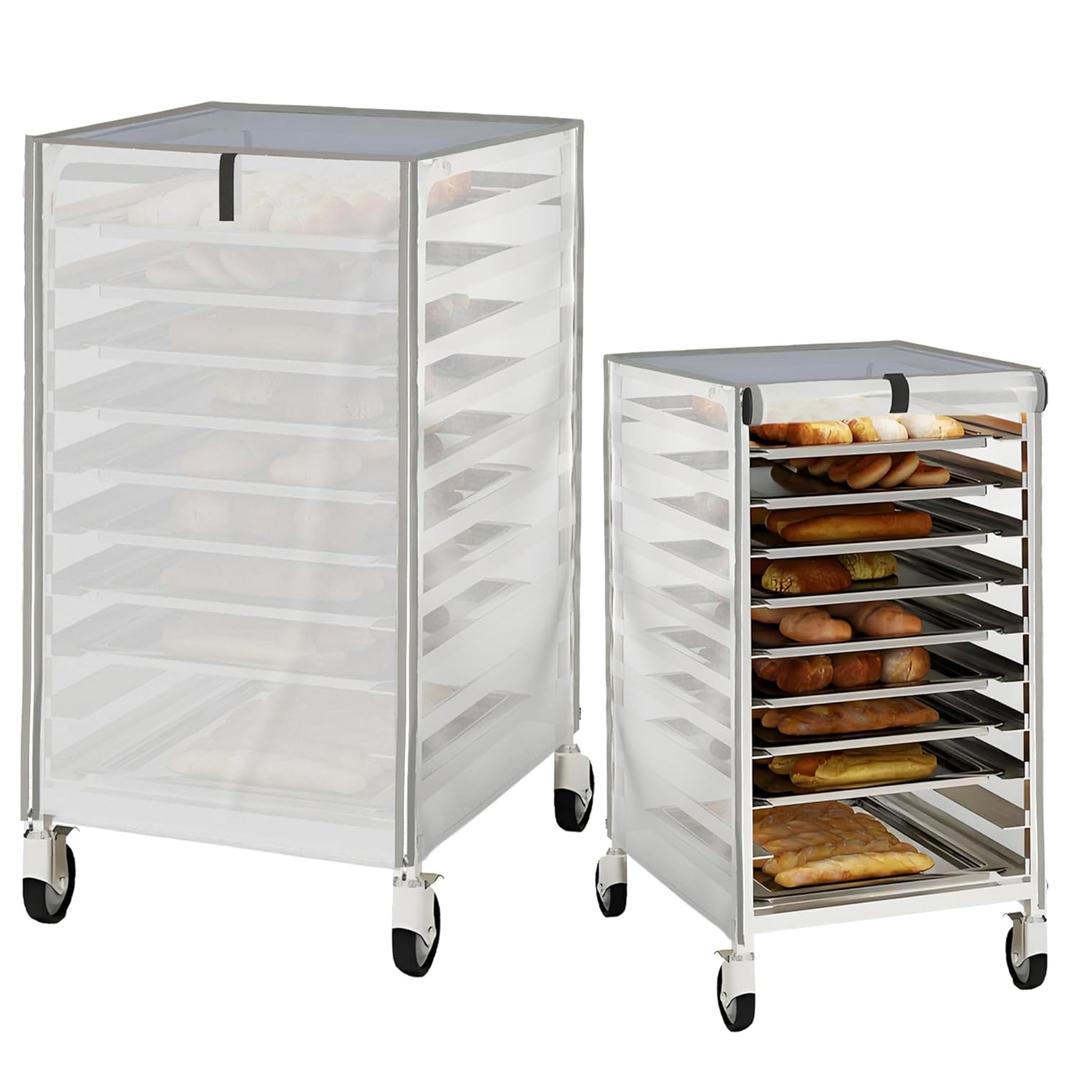 Pan Bun Rack Cover, PVC Frosted,High Density Waterproof Bread Rack Cover,Kitchen Bakery Single Rack Covers. (23"W x 28"D x 32"H)