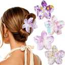 2 x 4 PCS Flower Hair Clips for Women Medium Floral Claw Clips