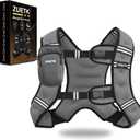 Weighted Vest, 25lb Weight Vest with Reflective Stripe, Weighted Vest for Men Women Workout Equipment for Strength Training, Running, Jogging, Fitness, Weight Loss (Grey with Bag)