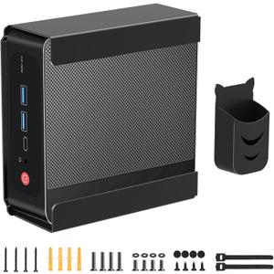 Metal Mini PC VESA Mount for Beelink SER5 Pro, EQi12, SER5 MAX, SER8, SER9 Pro, SER9, SER8 Pro, SER6, EQR6, EQR5, SEi13 Pro, SEi14, Vesa/Wall/Under Desk, Mount for Beelink, with Holder, Black