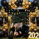 Cinnvoice 2026 Graduation Party Decoration 59 Inches Black and Gold Large Size Photo Props Booth Frame for High School College Grad Congrats Congratulation Picture Display Selfie Favors Backdrop