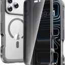 Diaclara Magnetic Designed for iPhone 17 Pro Max Case Full Body Bumper,[Compatible with MagSafe] Military Drop Proof Cover with Built-in Privacy Screen Protector,Grey Titanium