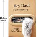 5 x Funny Fathers Day Card for Dad, Father's Day Cards Gifts Decorations from Daughter Son, Happy Fathers Day Card from Cat, Cute Cat Dad Father's Day Decorations Gifts