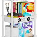 Laiensia 3-Tier Rolling Cart with Wheels,Multifunction Utility Storage Carts, Kitchen Storage Organizer,Mobile Shelving Unit for Bathroom,Laundry,with Classified Stickers,White