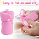 Pro Goleem Fleece Baby Booties, Warm Cozy Baby Slippers, Stay On Sock Shoes, Easy to Put on, Unisex Baby Gifts, Soft Non-Slip Adjustable Newborn Boots for Boys and Girls (Pink)