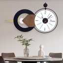 35x20 Inch Modren Wall Clock, Quiet Oversized Home Accent for Living Room, Large