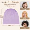 OLESILK Silk Baby Bonnet 6-12 Months: 100% Mulberry Silk & Modal, Anti-Frizz for Curly Hair, Adjustable Fit Growing Toddler