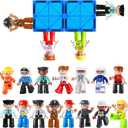 Large Magnetic People Figures for Kids-15pcs,3Community Helpers Toys People Set Perfect for Magnetic Tiles Building Blocks for Toddlers Boys Girls Ages 3 4 5 6 7+,Creative Magnet Toys Expansion Pack