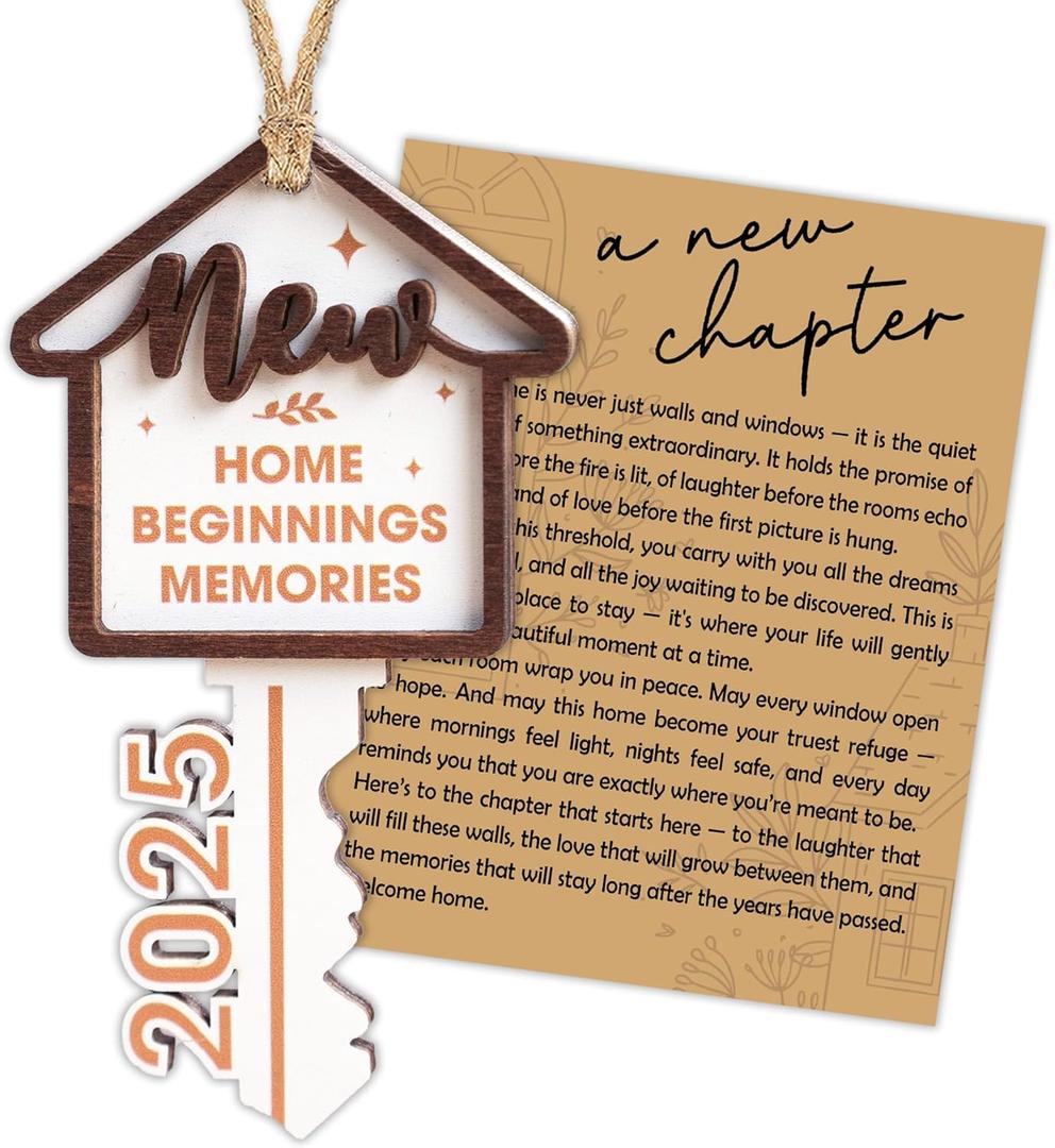 New Home Christmas Ornaments 2025, House Warming Gifts New Home, First Christmas House Ornaments, Home Beginning Memories Ornament, New House Gift Ideas for Women Men Couple Homeowners, Key