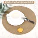 50pcs Round Burlap Placemats, 11.8in Reusable Jute Table Mats Heat Resistant Placemats Country Table Decor for Wedding Party Farmhouse Rustic Dinner Setting