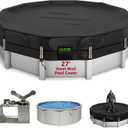 QH.HOME 550D 27 Ft Round Winter Pool Cover Tear Resistant Heavy Duty Fabric