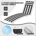 2Pcs Chaise Lounge Cushion Outdoor, Foldable Lounge Chair Cushion with Headrest, Weather and Fade Resistant Replacement Lounge Chair Pad for Patio Furniture, Lawn, Pool, 80''L x 26''W x 1.18''T