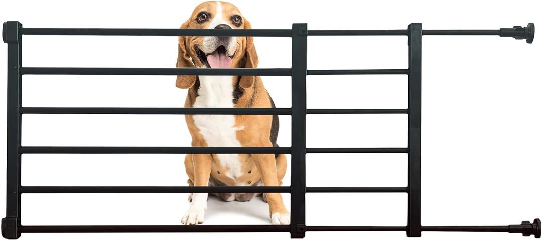 Expandable Puppy Gate, 16.5" H, 22-35.4" W, Adjustable Safety Dog Gate for Stairs, White (Large, Black)